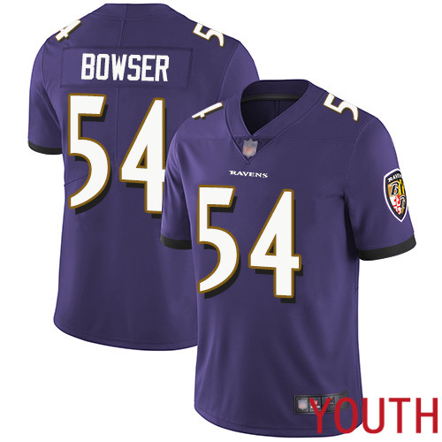 Baltimore Ravens Limited Purple Youth Tyus Bowser Home Jersey NFL Football #54 Vapor Untouchable